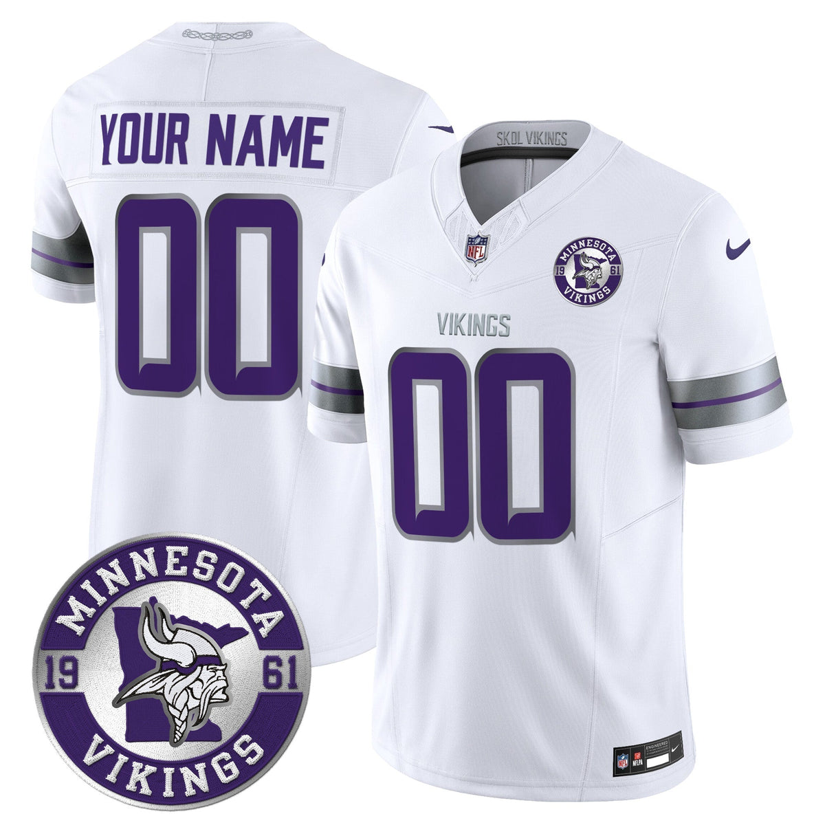 Minnesota Vikings 2024 Vapor Limited Custom Jersey - Est. 1961 Patch - All Stitched