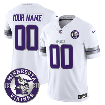Minnesota Vikings 2024 Vapor Limited Custom Jersey - Est. 1961 Patch - All Stitched