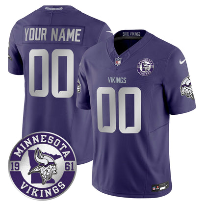 Minnesota Vikings 2024 Vapor Limited Custom Jersey - Est. 1961 Patch - All Stitched