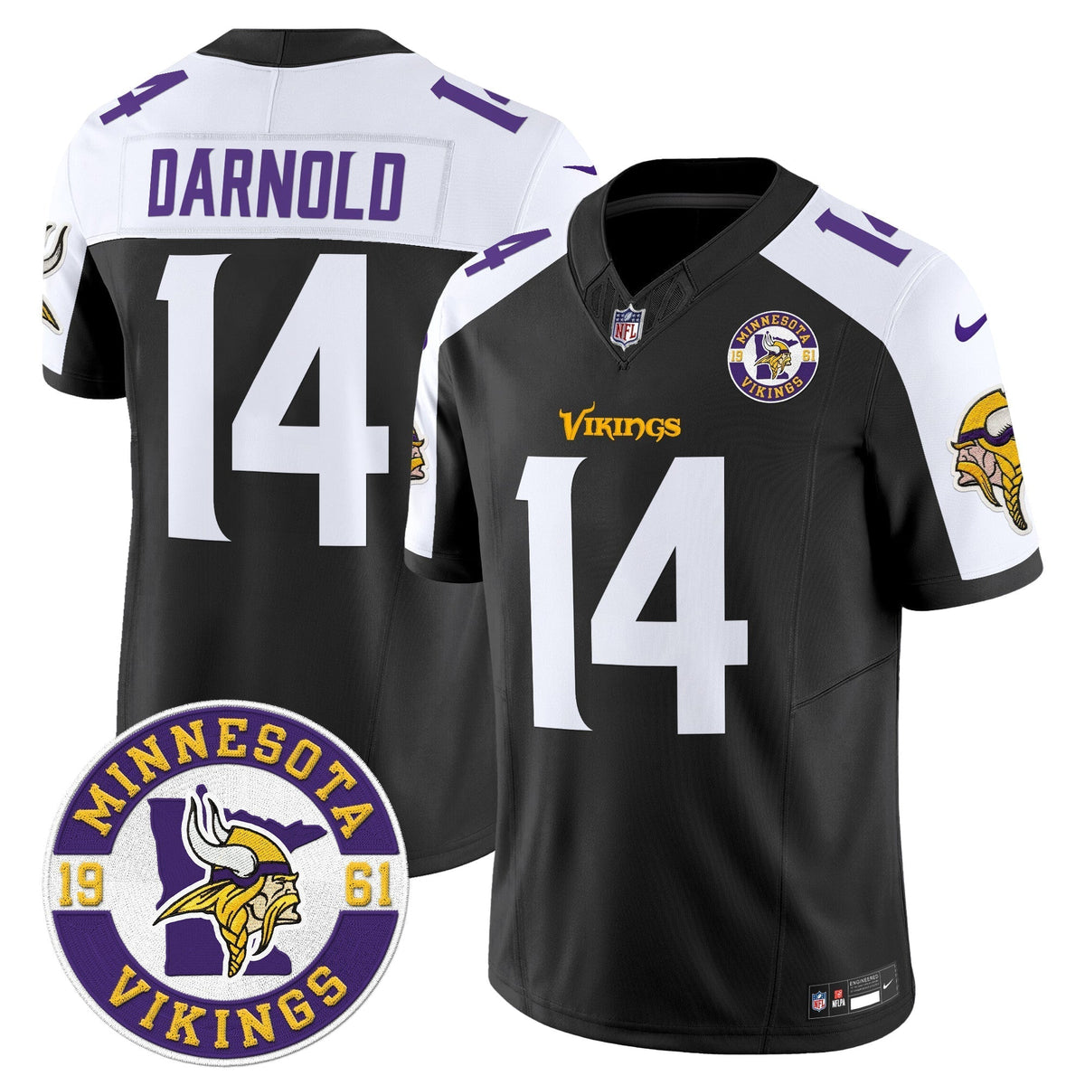 Men's Minnesota Vikings 2024 Vapor Limited Jersey V2 - Est. 1961 Patch - All Stitched