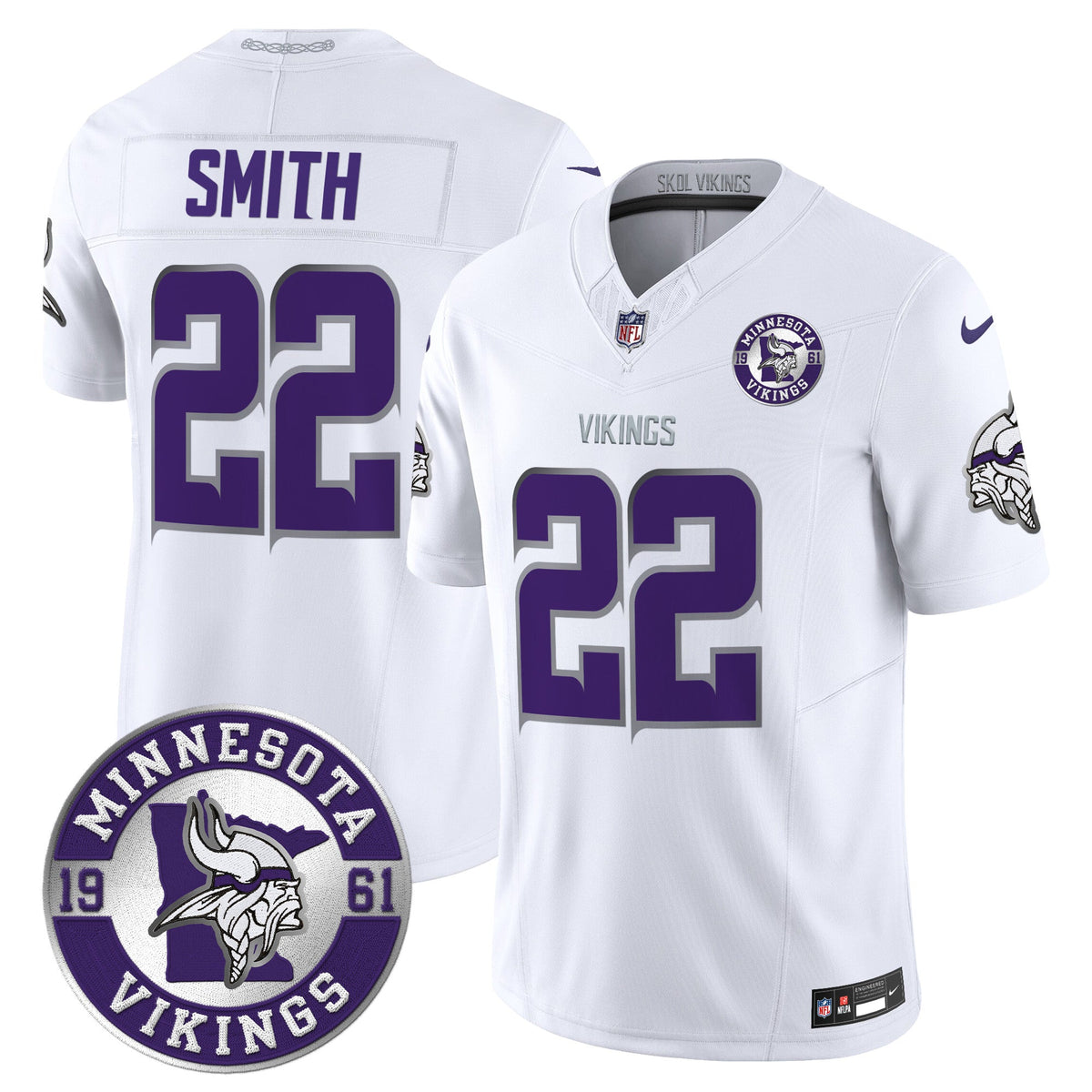 Men's Minnesota Vikings 2024 Vapor Limited Jersey V2 - Est. 1961 Patch - All Stitched