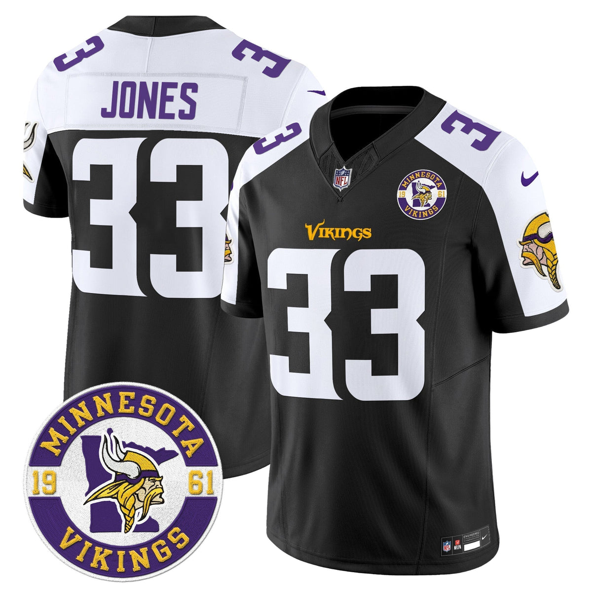 Men's Minnesota Vikings 2024 Vapor Limited Jersey V2 - Est. 1961 Patch - All Stitched