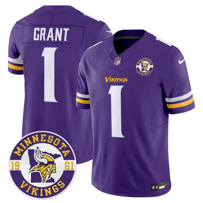 Men's Minnesota Vikings 2024 Vapor Limited Jersey V2 - Est. 1961 Patch - All Stitched