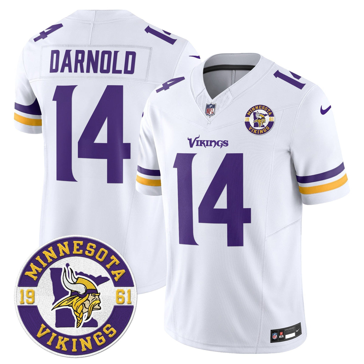 Men's Minnesota Vikings 2024 Vapor Limited Jersey V2 - Est. 1961 Patch - All Stitched