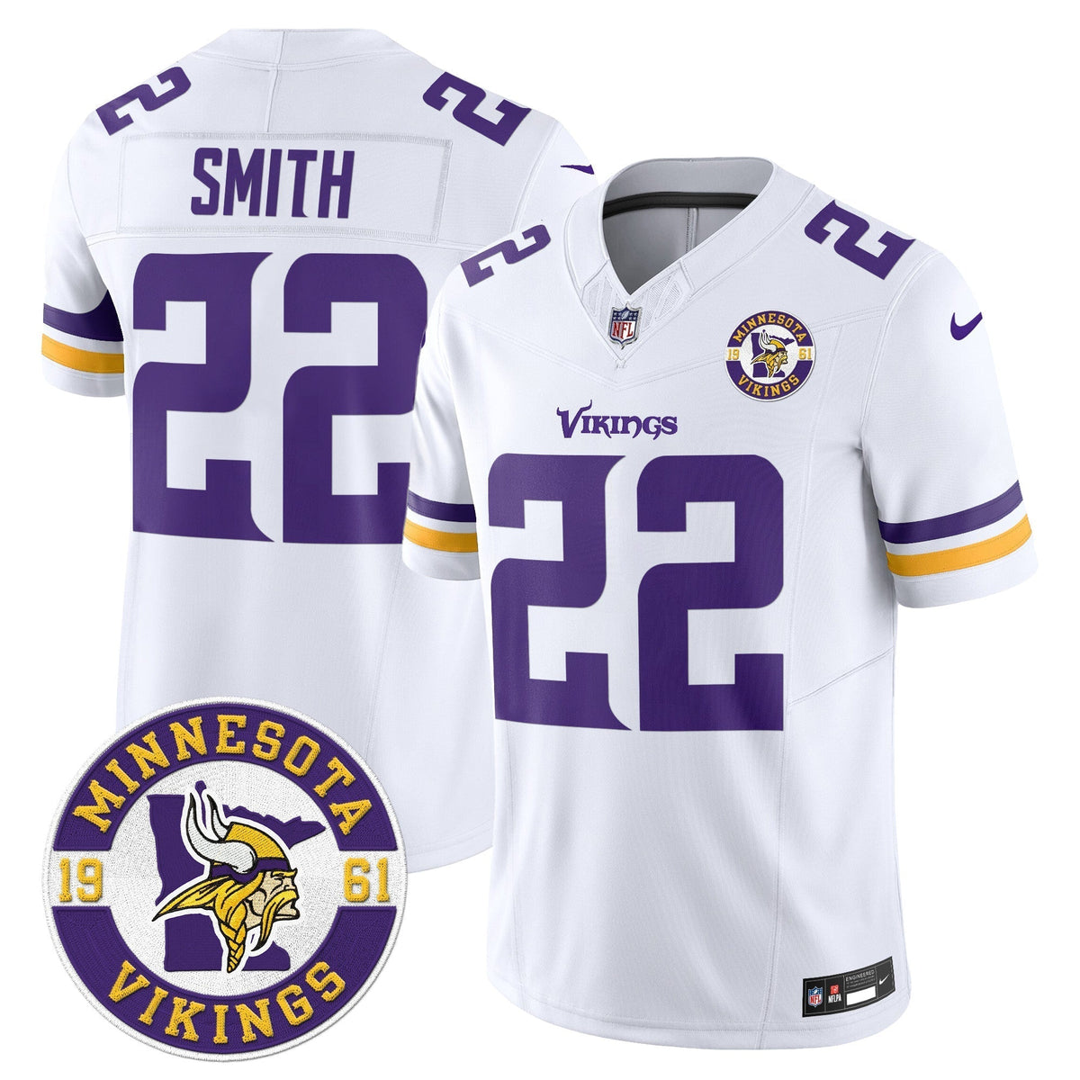 Men's Minnesota Vikings 2024 Vapor Limited Jersey V2 - Est. 1961 Patch - All Stitched