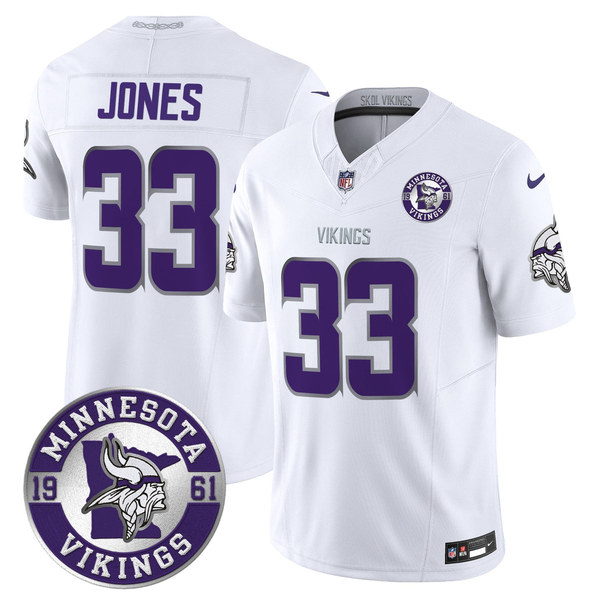 Men's Minnesota Vikings 2024 Vapor Limited Jersey V2 - Est. 1961 Patch - All Stitched