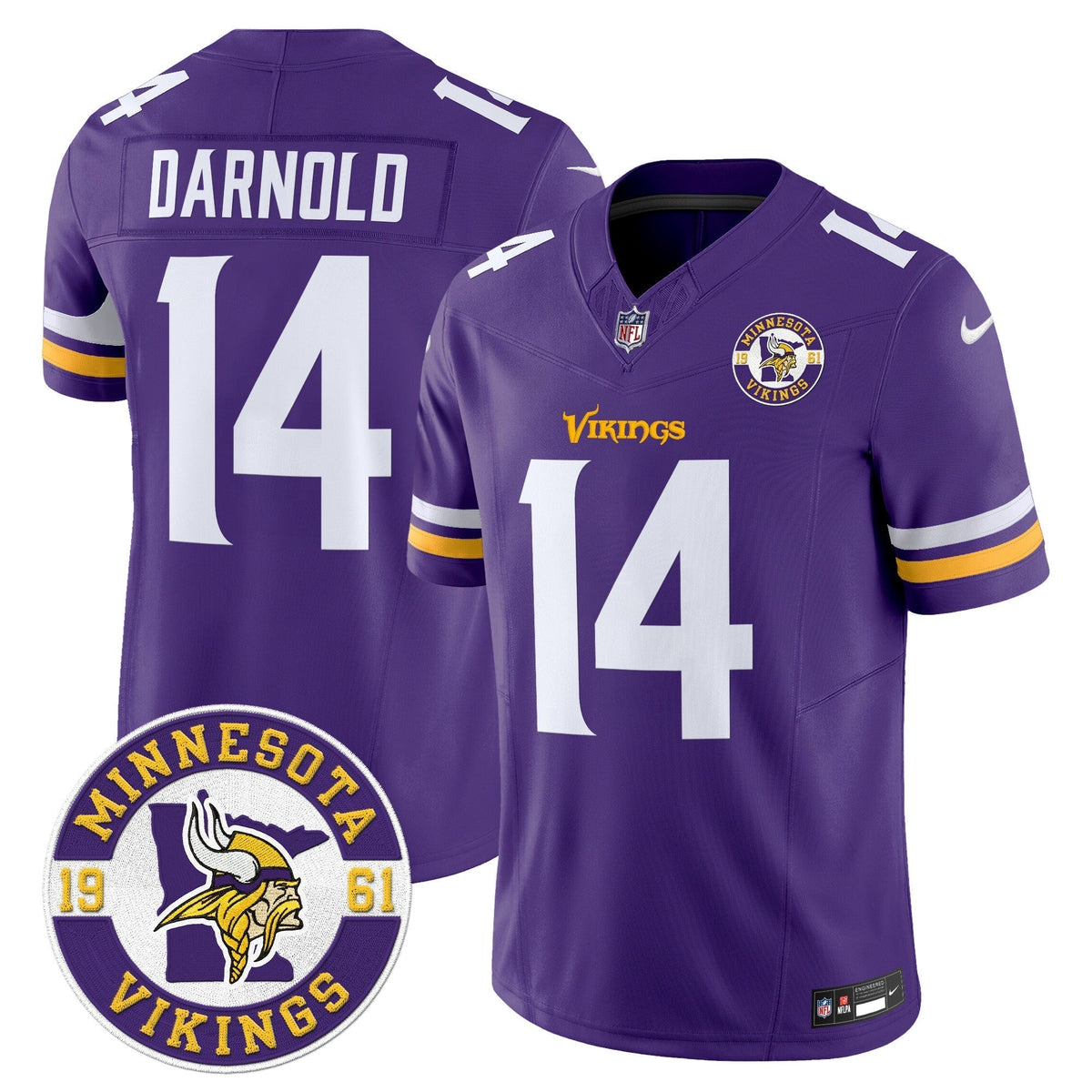 Men's Minnesota Vikings 2024 Vapor Limited Jersey V2 - Est. 1961 Patch - All Stitched