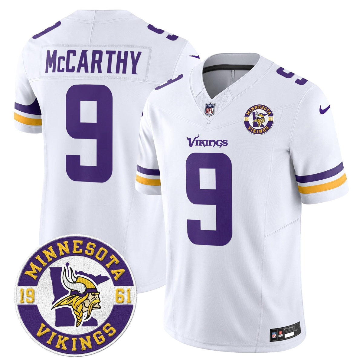 Men's Minnesota Vikings 2024 Vapor Limited Jersey V2 - Est. 1961 Patch - All Stitched