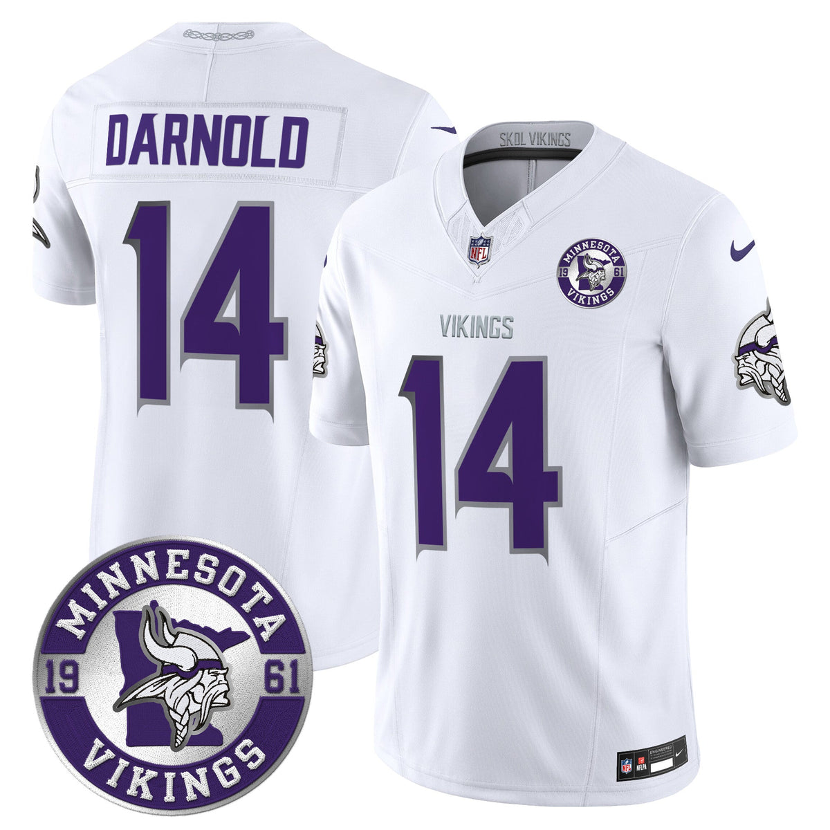 Men's Minnesota Vikings 2024 Vapor Limited Jersey V2 - Est. 1961 Patch - All Stitched