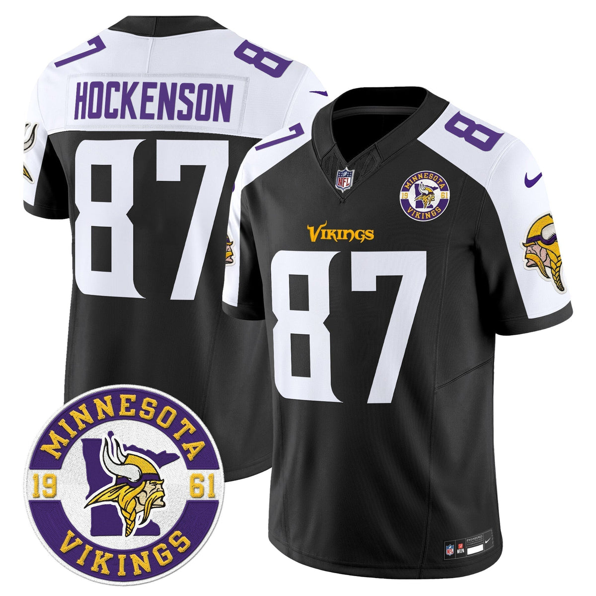 Men's Minnesota Vikings 2024 Vapor Limited Jersey V2 - Est. 1961 Patch - All Stitched