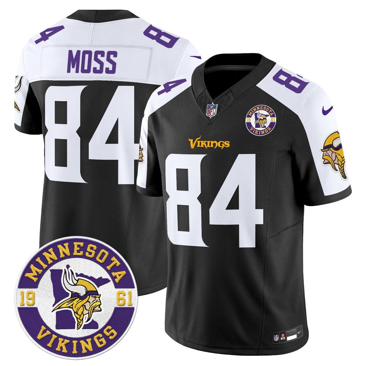 Men's Minnesota Vikings 2024 Vapor Limited Jersey V2 - Est. 1961 Patch - All Stitched