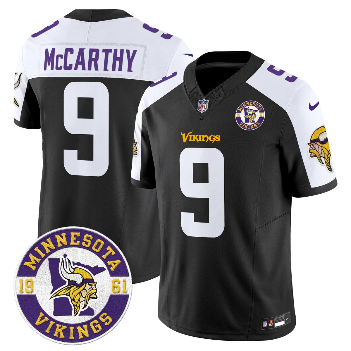 Men's Minnesota Vikings 2024 Vapor Limited Jersey V2 - Est. 1961 Patch - All Stitched