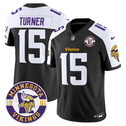Men's Minnesota Vikings 2024 Vapor Limited Jersey V2 - Est. 1961 Patch - All Stitched