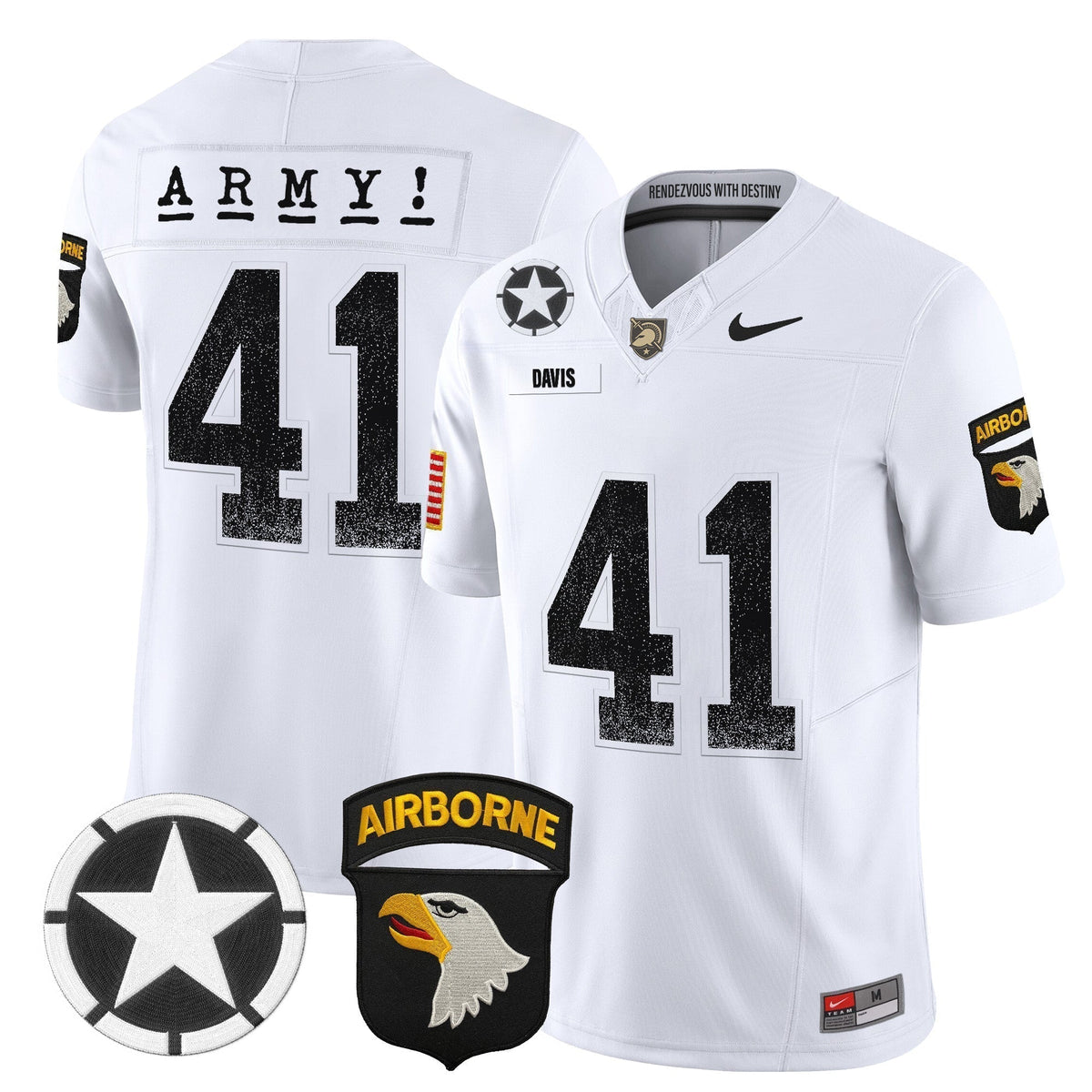 Men's Army Black Knights 2025 Screaming Eagles Vapor Limited Jersey - All Stitched