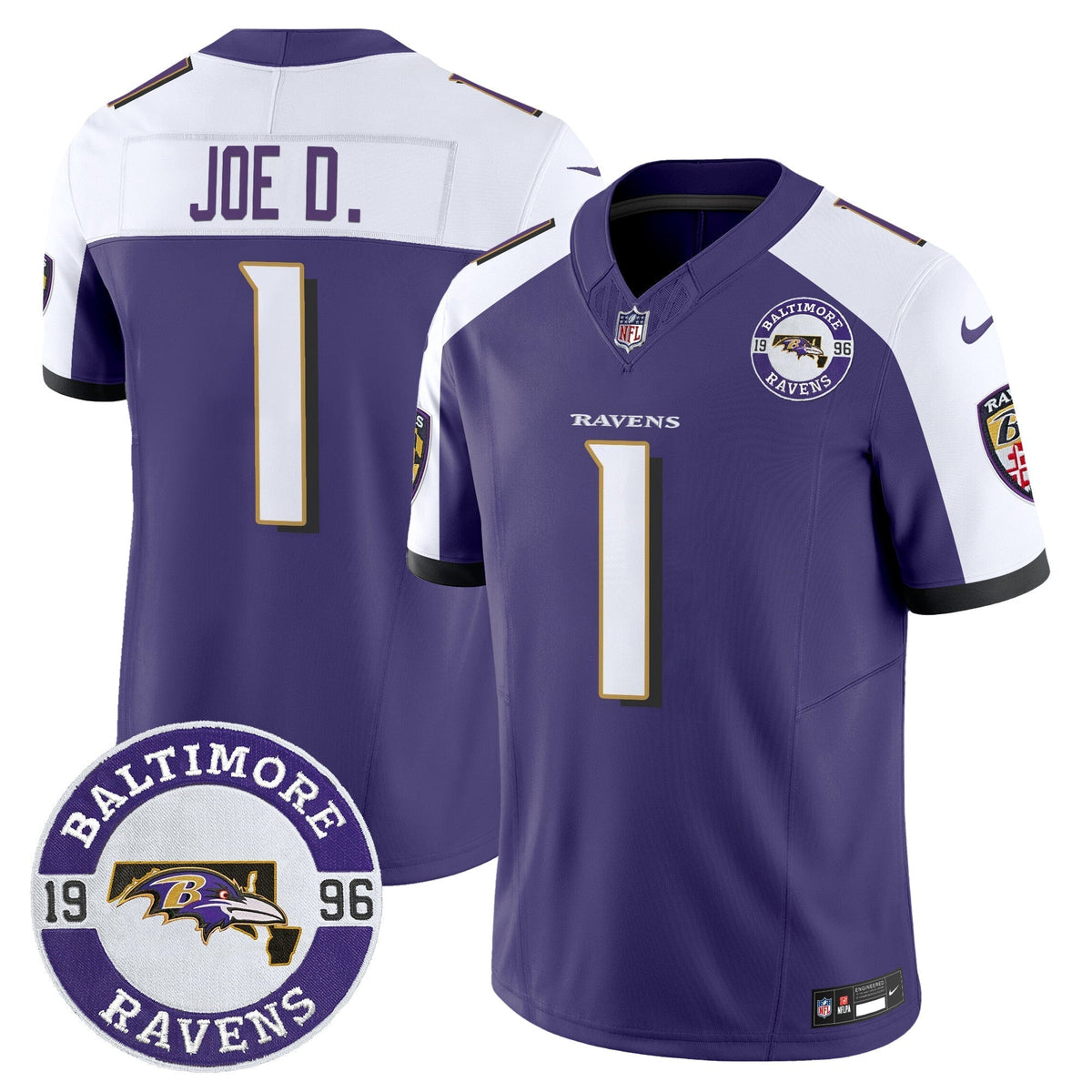 Men's Ravens 2024 Vapor Limited Jersey - Est. 1996 Patch - All Stitched