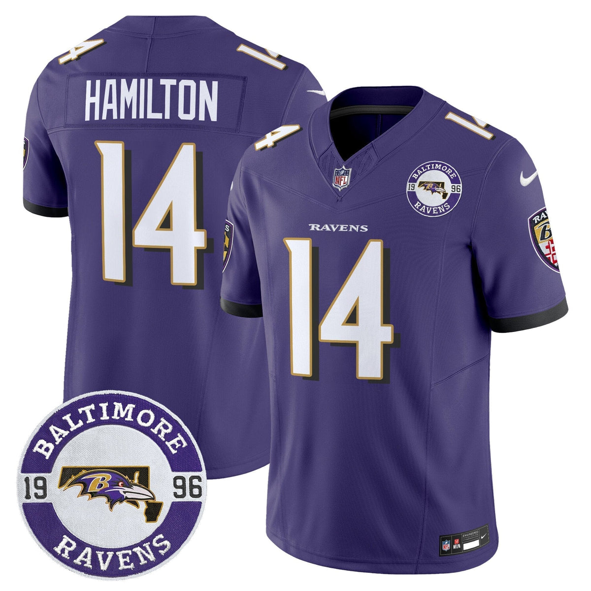Men's Ravens 2024 Vapor Limited Jersey - Est. 1996 Patch - All Stitched