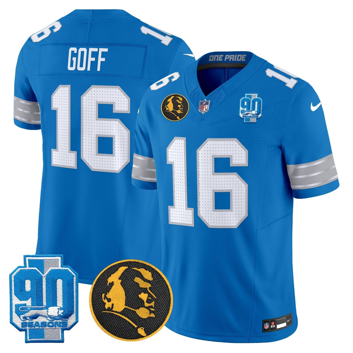 Men's Detroit Lions 2024 90th & John Madden Patch Vapor Limited Jersey - All Stitched