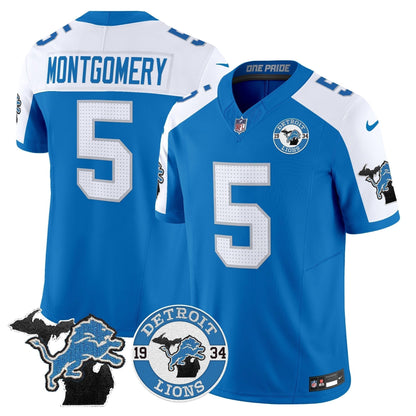 Men's Detroit Lions 2024 Vapor Limited Jersey - Est. 1934 Patch - All Stitched