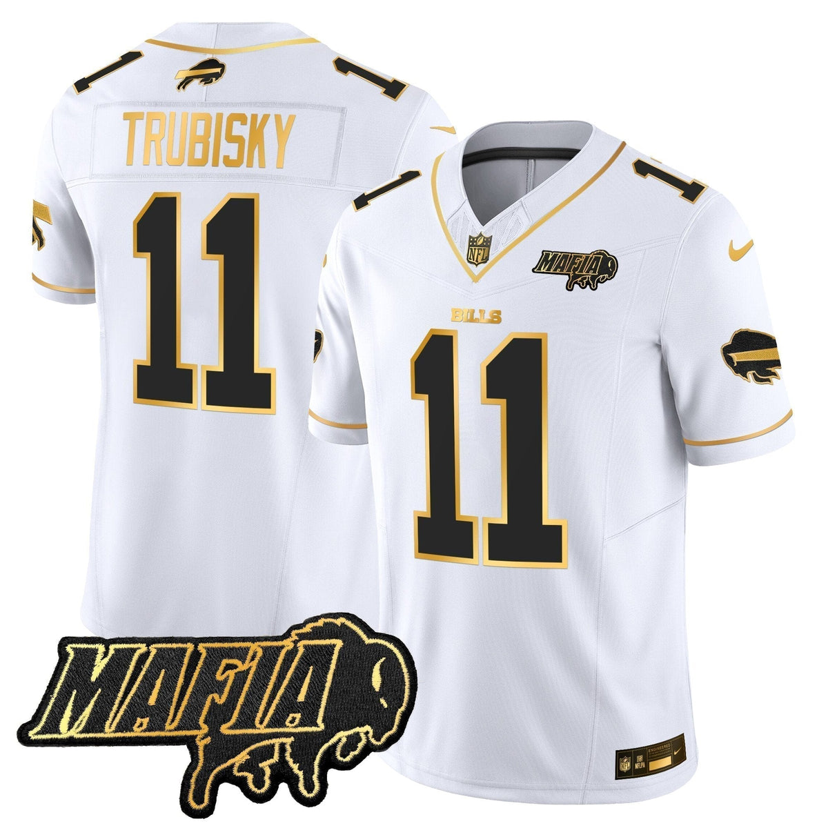 BUF 2024 Bills Mafia Patch Gold Vapor Limited Jersey - Stitched