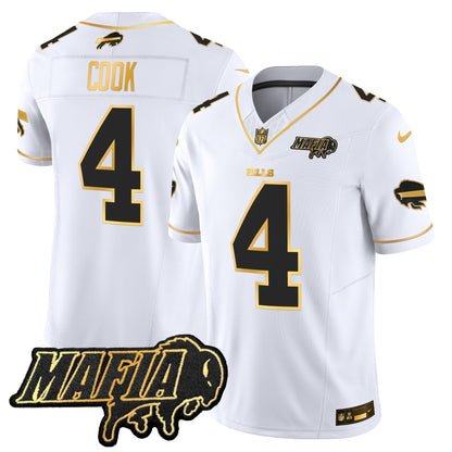 BUF 2024 Bills Mafia Patch Gold Vapor Limited Jersey - Stitched