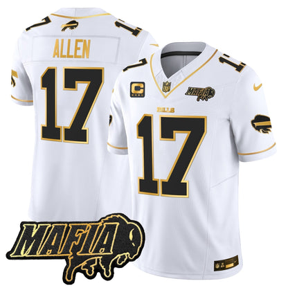 BUF 2024 Bills Mafia Patch Gold Vapor Limited Jersey - Stitched