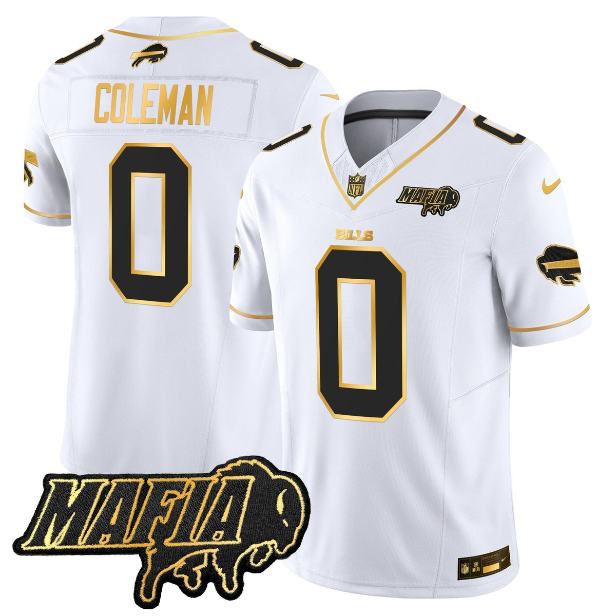 BUF 2024 Bills Mafia Patch Gold Vapor Limited Jersey - Stitched