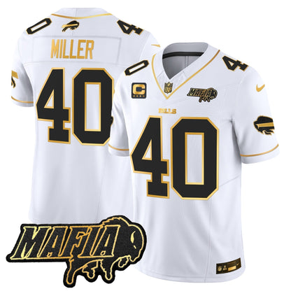 BUF 2024 Bills Mafia Patch Gold Vapor Limited Jersey - Stitched