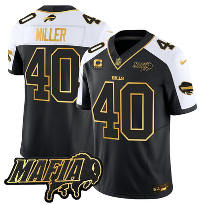 BUF 2024 Bills Mafia Patch Gold Vapor Limited Jersey - Stitched
