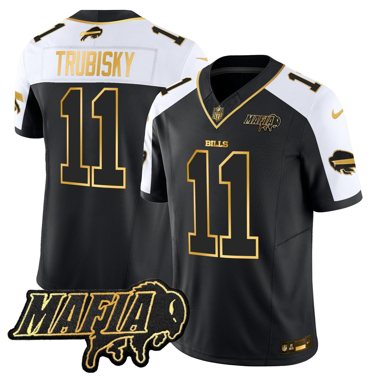 BUF 2024 Bills Mafia Patch Gold Vapor Limited Jersey - Stitched