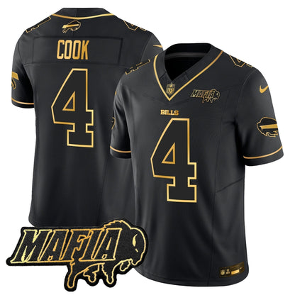BUF 2024 Bills Mafia Patch Gold Vapor Limited Jersey - Stitched