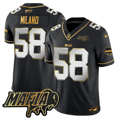 BUF 2024 Bills Mafia Patch Gold Vapor Limited Jersey - Stitched
