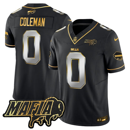 BUF 2024 Bills Mafia Patch Gold Vapor Limited Jersey - Stitched
