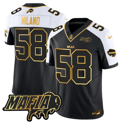 BUF 2024 Bills Mafia Patch Gold Vapor Limited Jersey - Stitched