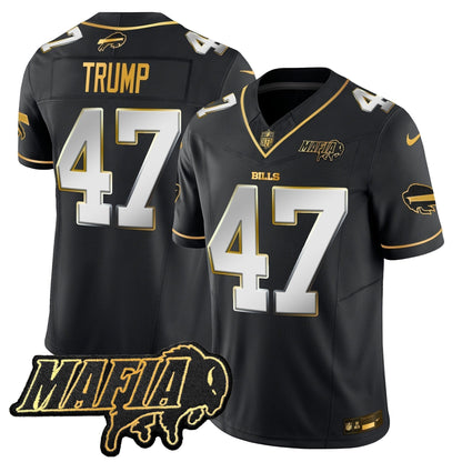 BUF 2024 Bills Mafia Patch Gold Vapor Limited Jersey - Stitched