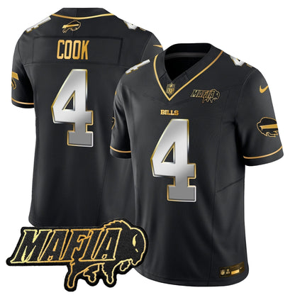 BUF 2024 Bills Mafia Patch Gold Vapor Limited Jersey - Stitched