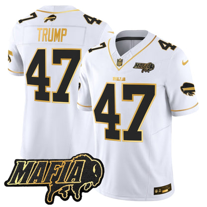 BUF 2024 Bills Mafia Patch Gold Vapor Limited Jersey - Stitched