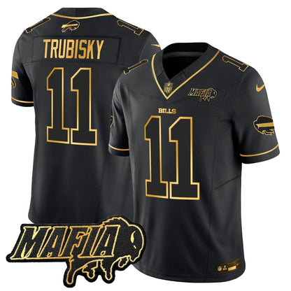 BUF 2024 Bills Mafia Patch Gold Vapor Limited Jersey - Stitched