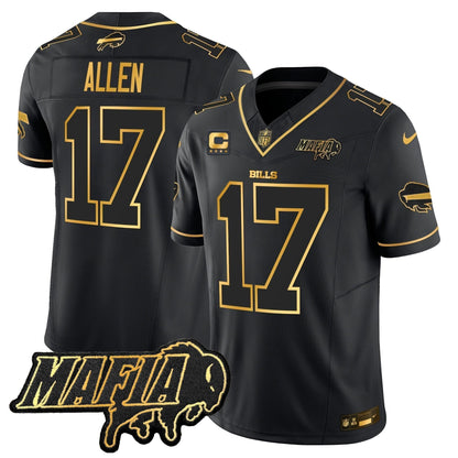 BUF 2024 Bills Mafia Patch Gold Vapor Limited Jersey - Stitched