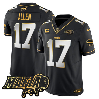BUF 2024 Bills Mafia Patch Gold Vapor Limited Jersey - Stitched