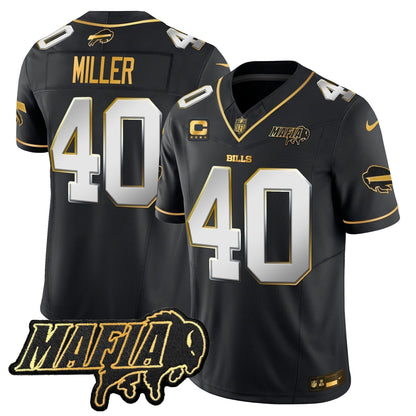 BUF 2024 Bills Mafia Patch Gold Vapor Limited Jersey - Stitched