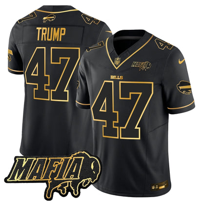 BUF 2024 Bills Mafia Patch Gold Vapor Limited Jersey - Stitched