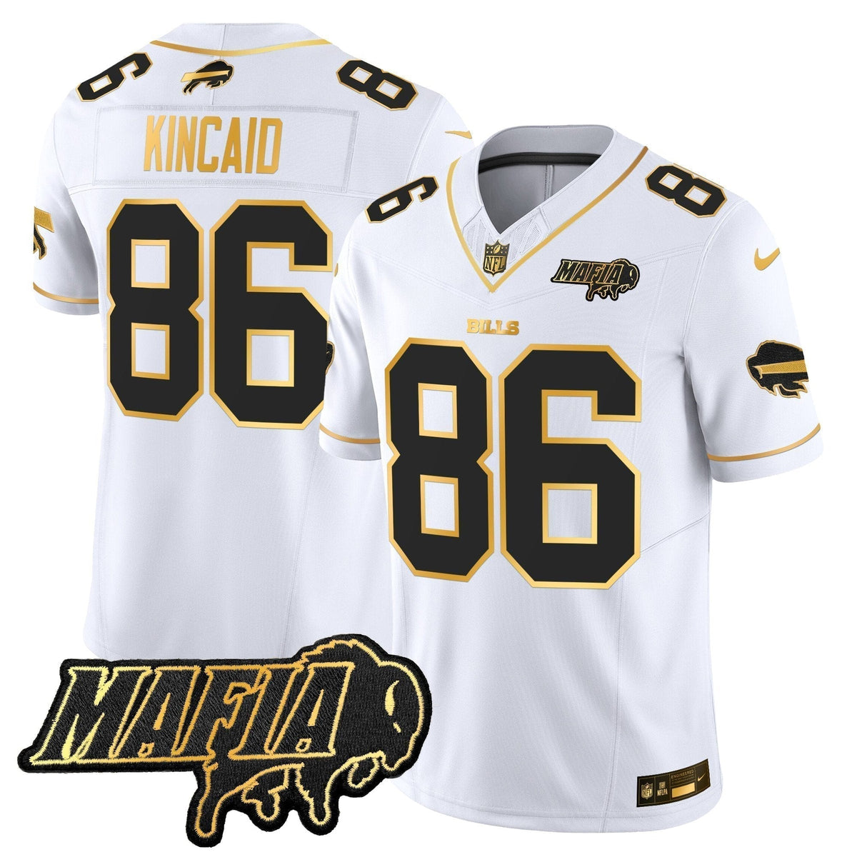 BUF 2024 Bills Mafia Patch Gold Vapor Limited Jersey - Stitched