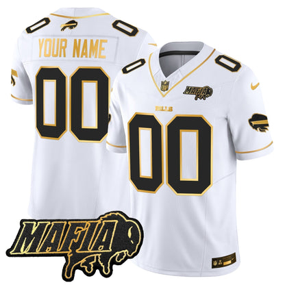 BUF 2024 Bills Mafia Patch Gold Vapor Limited Custom Jersey - Stitched