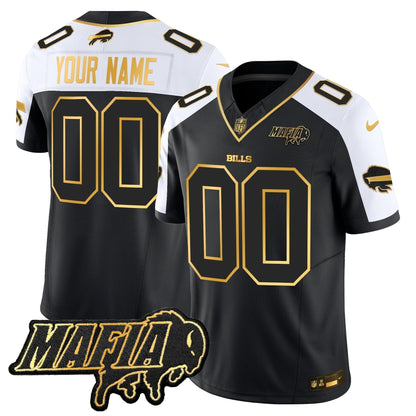 BUF 2024 Bills Mafia Patch Gold Vapor Limited Custom Jersey - Stitched