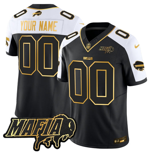 BUF 2024 Bills Mafia Patch Gold Vapor Limited Custom Jersey - Stitched