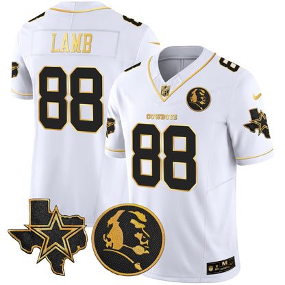 Men's Cowboys Texas & John Madden Patch Gold Vapor Limited Jersey - All Stitched