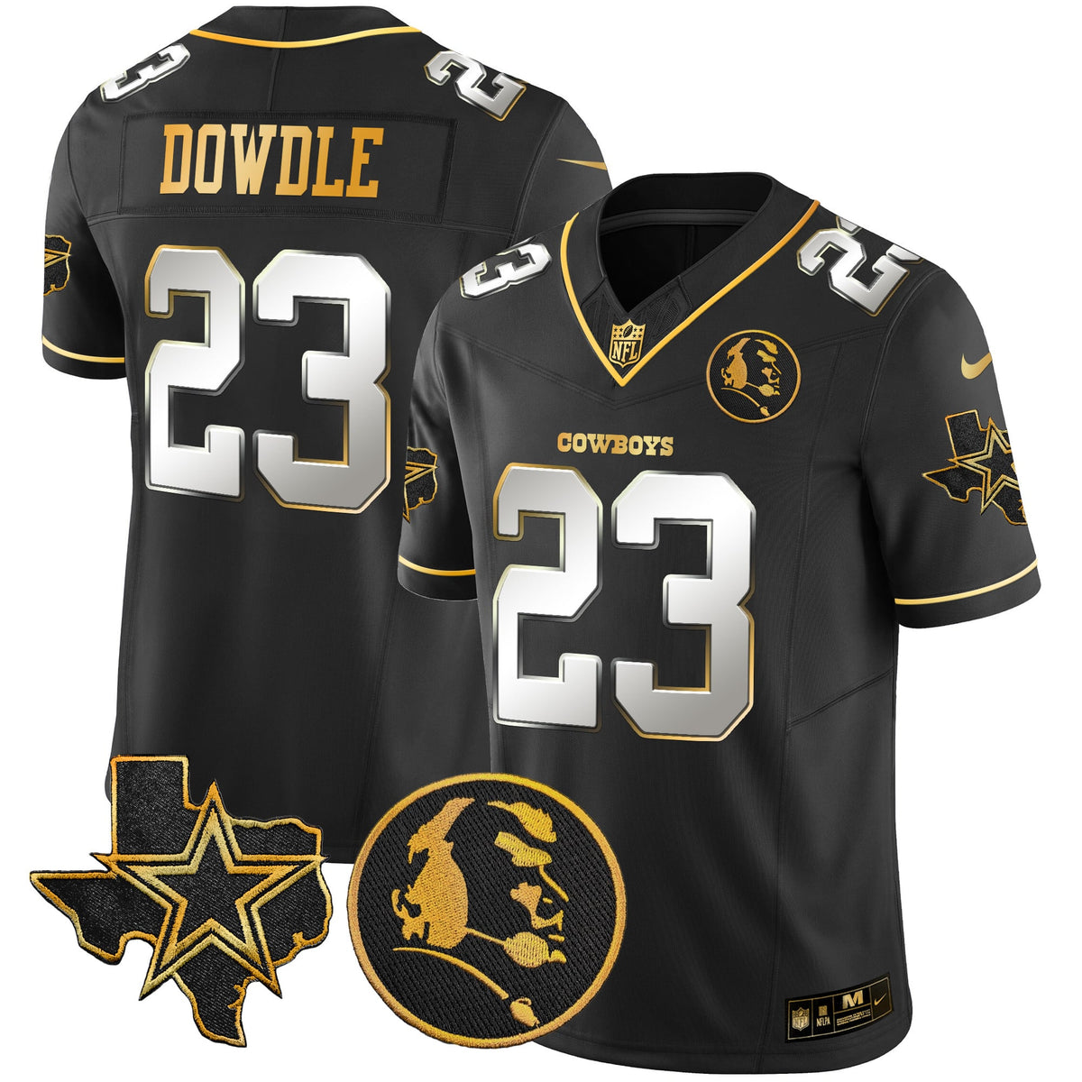 Men's Cowboys Texas & John Madden Patch Gold Vapor Limited Jersey - All Stitched
