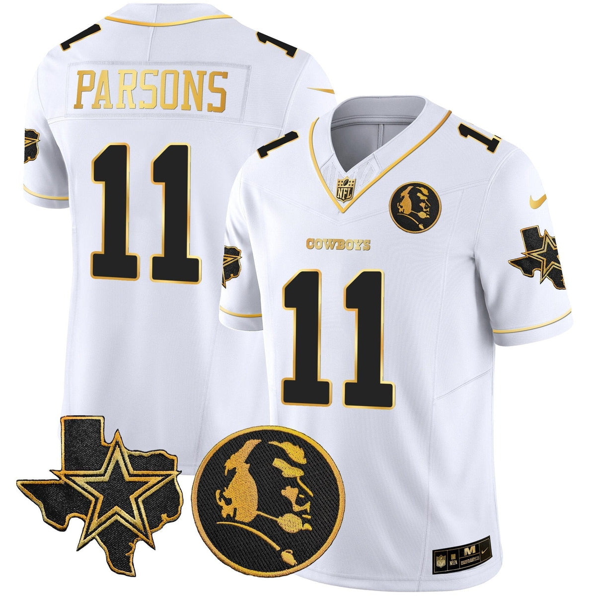Men's Cowboys Texas & John Madden Patch Gold Vapor Limited Jersey - All Stitched