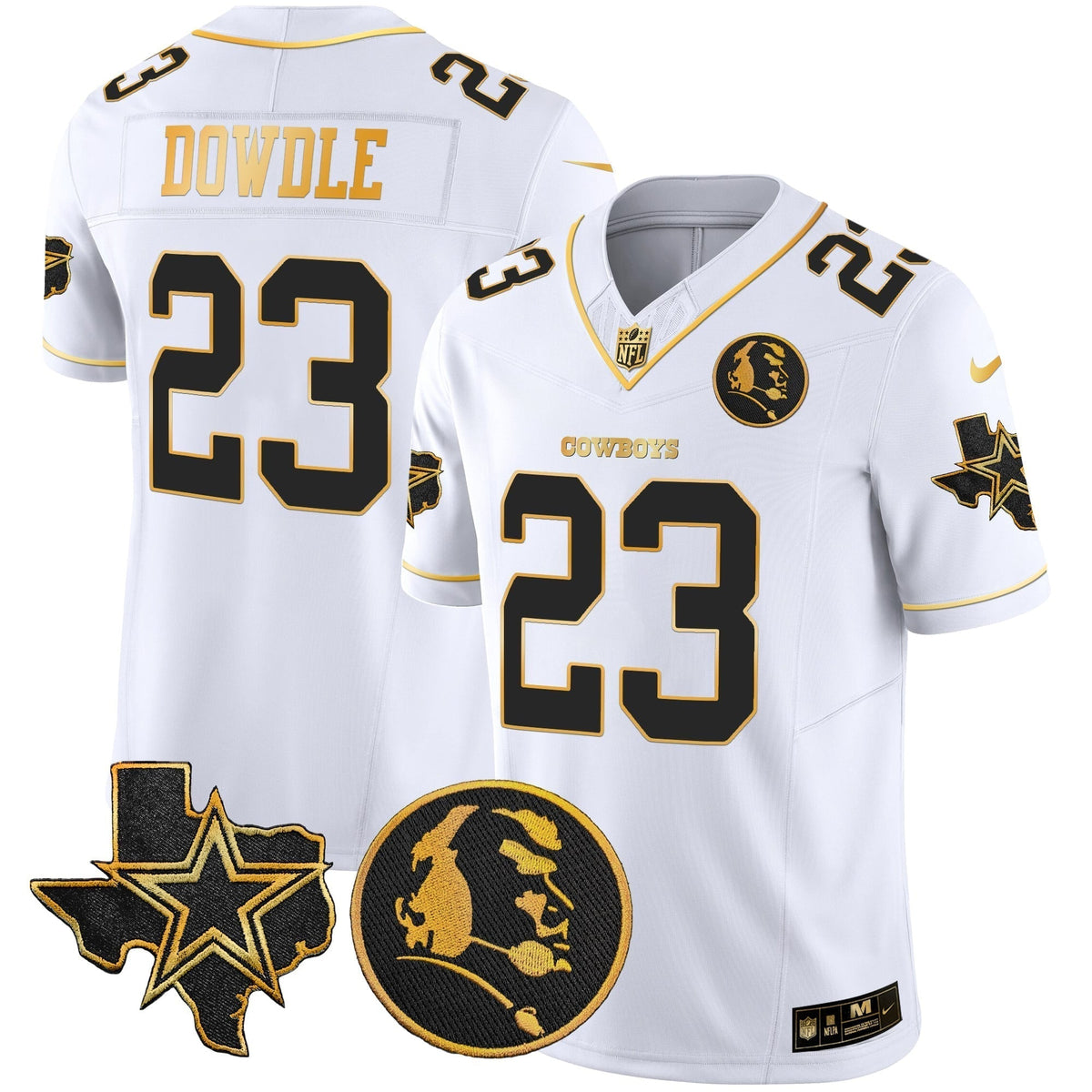 Men's Cowboys Texas & John Madden Patch Gold Vapor Limited Jersey - All Stitched