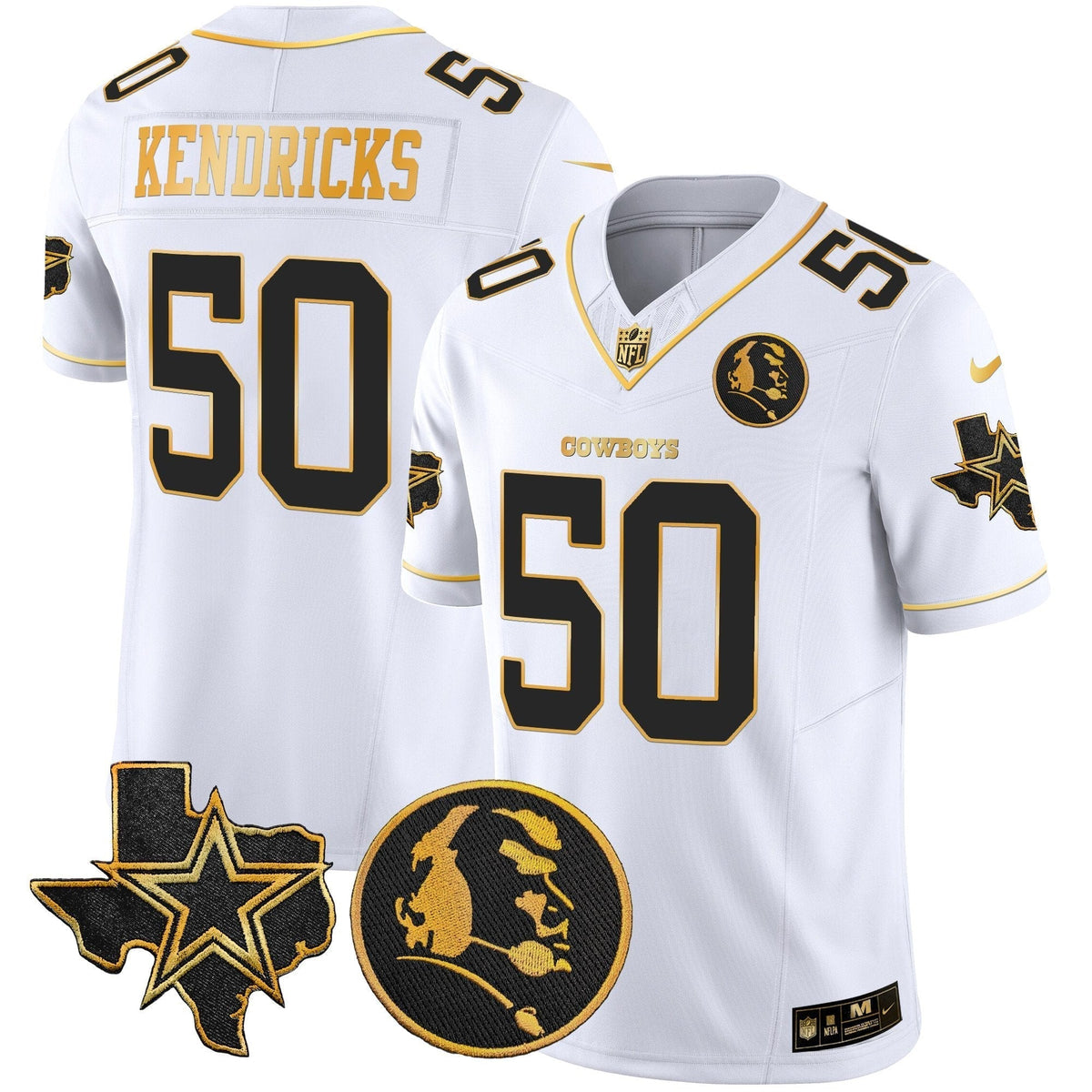 Men's Cowboys Texas & John Madden Patch Gold Vapor Limited Jersey - All Stitched
